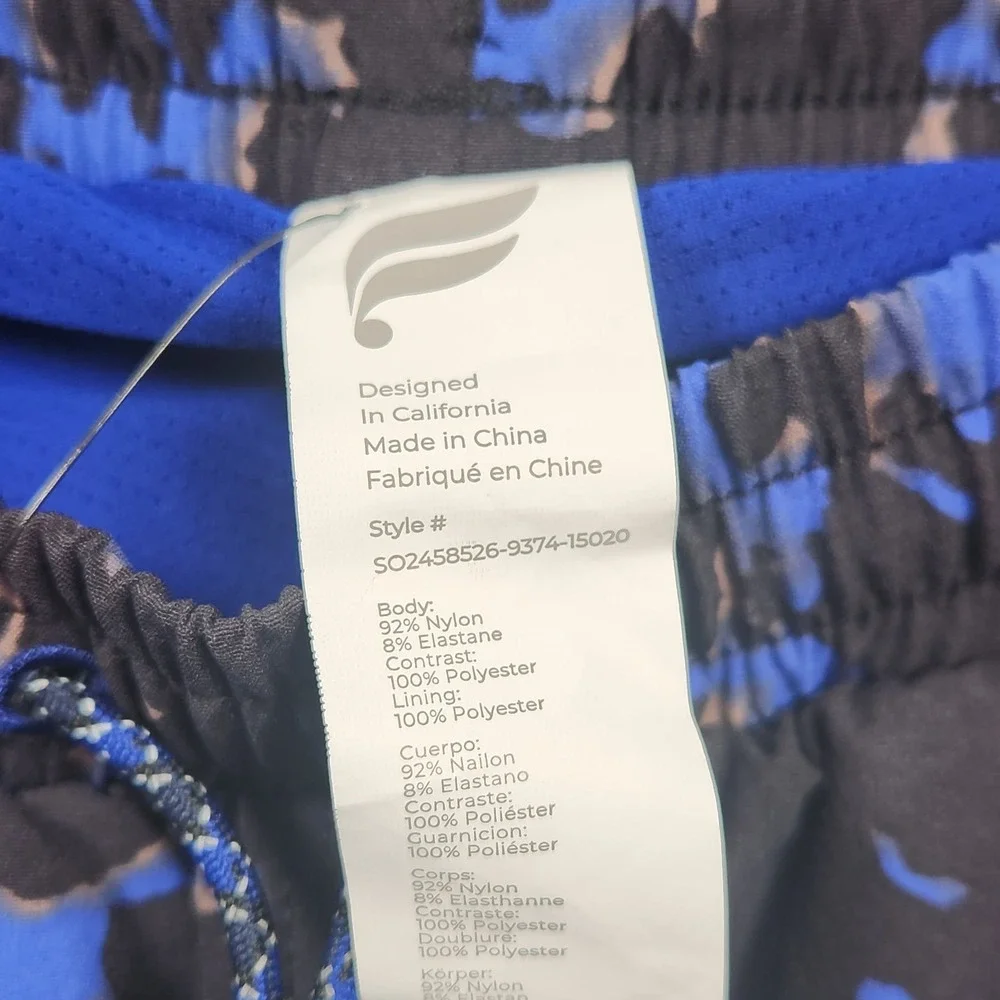 Fabletics Shorts Men Small Black Blue The Swim Trunk Lined Beach Swim Active NEW